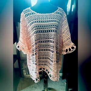 Lane Bryant Top - pink macrame super cute top